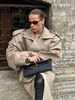 Solid Laepl Lace Up Trench Coat Women Full Sleeve Waist Cinching Short Windbreak Autumn Office Commute Outwear