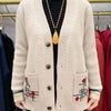Autumn Pocket Knit Cardigan Women Casual Sweater Coat Single Breasted V-Neck All-Match Knitted Jacket Female Tops