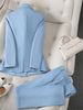 Office Ladies Pant Suit 2 Piece Sets Women Solid Double-breasted Business Work Wear Blazer Jacket and Trouser Female