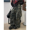Military Green Womens Jeans High Waist Vintage Straight Baggy Y2K Denim Pants Hip Hop American Wide Leg Denim Trouser