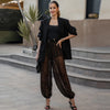 Animal Print Lantern Pants Women's Pants Autumn Elegant Pleated Oversized Baggy Trousers Ladies Wide Leg Pants