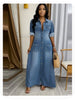 Lady Casual Denim Dress Long Sleeve Turn-down Collar Button Loose Dresses Robe Femme Office Womens Clothing Spring