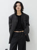 Women Black Striped Big Size Casual Blazer O-neck Long Sleeve Loose Fit Jacket Tide Spring Autumn 1DH0147
