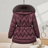 Women Large Fur Collar Warm Mid-Length Down Cotton Jacket Winter Coat Puffer Jacket Female Parkas Outerwear
