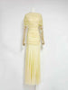 Women Ruched Maxi Dress Asymmetric Draped Sleeve High Neck Bodycon Mermaid Formal Evening Party Gown