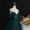 Mermaid Evening Dress with Detachable Sleeves Ruffles Overskirt Beaded Women's Formal Party Gowns SS123 Customized
