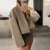 Casual Pu Leather Women's Jacket Chic Solid Long Sleeve Stand Collar Female Outwear Autumn Winter Street Short Lady Jacket