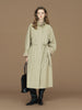 Womens British Trench Coat Contrast Cuff Stand Collar Heritage Workwear Style Pink Black Khaki Short Long Trench Coat