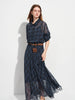 Retro Checkered Elegant Commuter Dress for Women Spring Quick-Drying Easy-Care WIth Inner camisole Dress