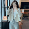 Black Cropped Blazers Women Spring Autumn Elegant Long Sleeve Single Button Suit Jacket Woman Korean All Match Office Suit Coat