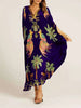 Spring V-neck A-line Dress Animal Pattern Printed Loose Dress Retro Women's Dress