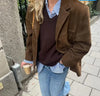 Autumn Winter Women Jacket With Lapel Woman Casual Single Breasted Pocket Long Sleeve Short Coat Street Overcoat