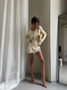 Solid Color Knit Lace Mini Dress V Neck Floral Eyelash Long Sleeve Bodycon Short Robes Women's Street Casual Coquette Gowns