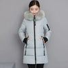 Winter Korean Cotton Jacket Women's Medium Long Big fur collar Coat Female Cotton Thicken Warm Hooded Parker Overcoat