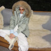 Thicken Coat Women Faux Fur Hood Collar Waist Belted Female Short Parka Jacket Winter Warm Zippers Lady Outerwear