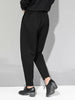 Women Patchwork Split Joint Brief Pants Spring Autumn High Elastic Waist Black Loose Trousers Tide JQ013