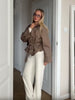 Plaid Cropped Trench Coat Women Chic Lapel Double Breasted Belted Waist Tie Long Sleeve Jacket Fall Windbreaker Outerwear