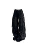 Women's Black Gothic Baggy Cargo Jeans Harajuku Oversize Denim Trousers Y2k 90s Vintage 2000s Emo Jean Pants Trashy Clothes