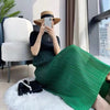 Long Dresses Elegant Party Dresses Woman Pleated Dress Female Gradient Long Loose Stitching Drape Bottoming Dress
