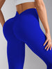 V-Back High Waisted Yoga Leggings Seamless Knit Tights for Women Quick Dry Butt Lifting Slim High Elastic Leggings