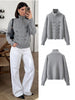 Casual Women's Cardigan Sweater Turtleneck Zippers Full Sleeve Button Decoration Lady Coats Autumn Female Knitwear