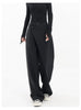 Houzhou Women Wide Suit Pants High Waist Gothic Japanese Style Baggy Black Trousers Irregular Straight Pants Casual Streetwear