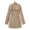 Women's Windbreaker Mid-Length Trench Coat Spring Korean Slim Waist British Casual Autumn Coat With Belt Outwear