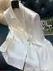 Women's White Blazer Spring Autumn Outerwear Female One Button Top High-quality Triacetic Acid Small Suit Coat