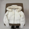 Retro Pink Warm Fur Collar Hooded Short Women Cotton Clothing Harajuku High Street Winter Coat for Women