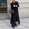 Thin Retro Double-breasted Long Coats Women Casual Loose Woolen Maxi Coat Female Early Autumn Elegant Chic Streewear