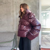 Solid Hooded Padded Jacket Women's Warm Long Sleeve Oversized Jacket Autumn Winter Lady High Street Outerwear
