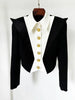 High Street Designer Jacket Women's Black White Color Block Double Collars Cropped Blazer