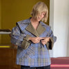 Stylish Double Sided Coat Women Casual Chic Loose Striped Windbreaker Autumn Designers Y2k Eye-catching Streetwear