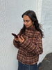 Plaid Jacket For Women Casual Hood Zipper Long Sleeve Pockets Loose Coat Lady Top Spring Chic Street Outerwear
