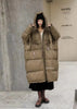 Women 90% White Duck Down Jacket With Hooded Loose Oversize Long Puffer Coat Autumn Winter Warm Outwear Female Parkas