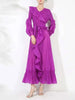 Chic Pleated Women's Dress Irregular Ruched Patchwork Design V Collar Niche Elastic Loose Lace Up Clothing 2DB1191
