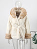 Cotton Lined Furry Fur Collar Belts Jacket Women Long Sleeve Thicken Warm Female Coat Winter Street Casual Outwear