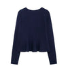 Loose Knitted Ruffles Cardigan Women Sweater Coat with A-line Mini Skirts 2 Piece Sets Womens Outfits Elegant