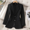 Women Pink Coffee Black Solid Blazer Female Long Sleeve Single Breasted Suit Jacket Coat Ladies Office Blazer Outerwear