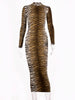 leopard print long sleeve slim bodycon sexy dress autumn winter women streetwear party festival dresses outfits