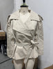 Women V-neck Lapel Belt Trench Coat Lace Up Full Sleeve Button Short Thin Windbreak Lady Daily Street Outerwear