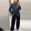 Women's Plaid Blazer Asymmetric Button Stand Collar Long Sleeve Pocket Detail Slim Fit Elegant Casual Office Outerwear