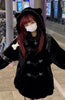 Autumn Winter Oversized Soft Thick Warm White Faux Fur Hoodie Women with Bear Ears Horn Buttons Punk Style Fluffy Jacket