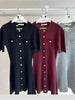 Elegant Knit Mini Dress Women Street Slim High Waist Short Sleeve Rib Sweater Dresses Vacation Bodycon Knitwear Dress