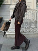 Woman Vintage Brown Lace Up Pu Leather Jacket Slim Fit Lapel Collar Long Sleeved Short Coats Fall Lady Chic Outfits