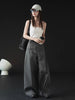 Modern Women's Pleated Wide Leg Pants Plus Size Casual Slant Pocket Draped Long Suit Trousers Work Office Lady Bottoms