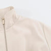 Women Minimalist Chic Pleated Zipper Jacket Early Autumn/Fall Street Elegant Jacket Commute Leisure Jacket
