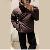 Stand Collar Cotton Jackets For Women Casual Long Sleeve Side Lace Up Coats Lady Winter Street Warm Chic Outerwear