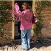 Faux Leather Fringe Women's Blazer Jackets Lapel Long Sleeve Single Breasted Tassel Jacket Vintage Casual Outerwear Coat