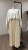Elegant Cape Sleeve Pleated Maxi Dress for Women, O-Neck Solid Color Loose Flowy Long Dress for Party Wedding